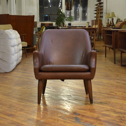 Danish Leather & Teak Armchair