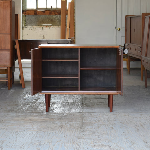 Compact Rosewood Sideboard w/ Exposed Brass Hinges