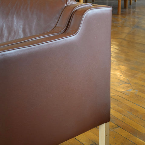 Brown Leather 3-Seater Sofa by Stouby