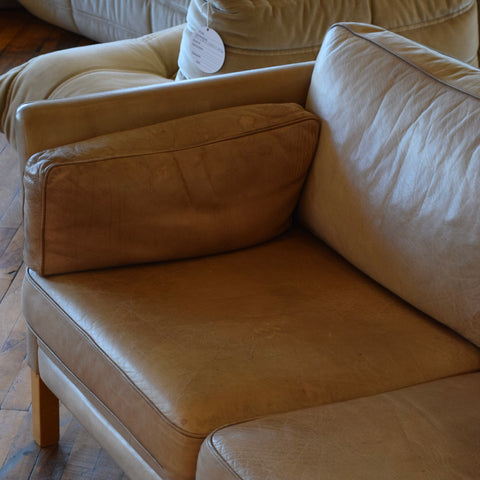 Patina’d Leather 3-Seater Sofa