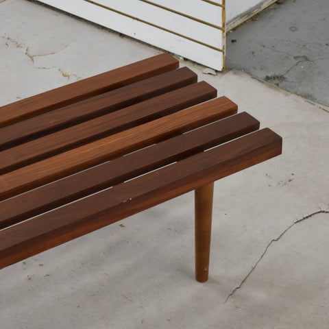 Vintage Danish Teak Slat Bench/Coffee Table