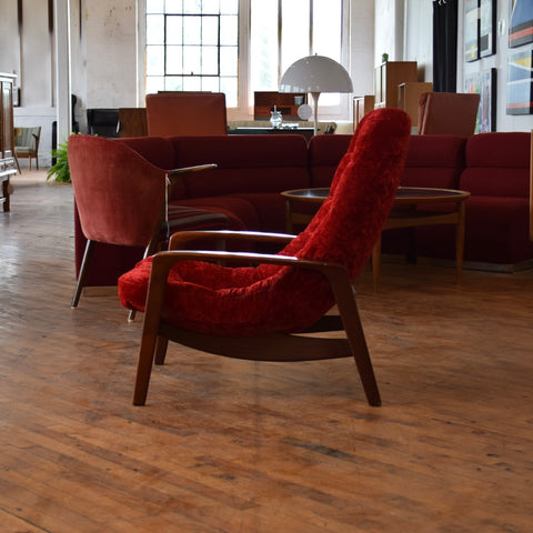 R. Huber Scoop Chair in Crushed Velvet