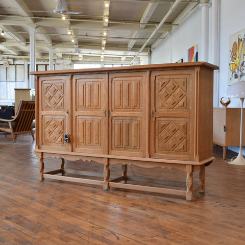 Vintage Oak Highboard Attributed to Henning Kjaernulf