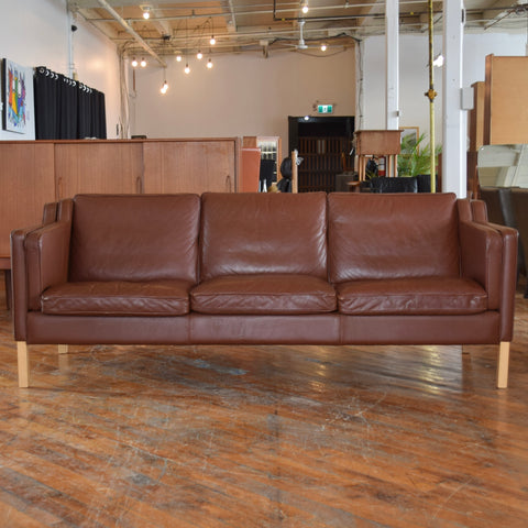 Brown Leather 3-Seater Sofa by Stouby