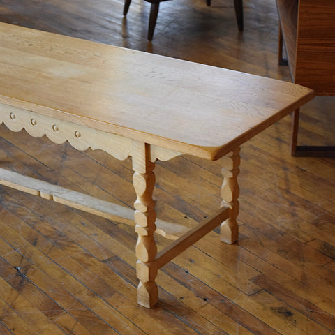 Solid Oak Coffee Table in the Style of Henning Kjaernulf