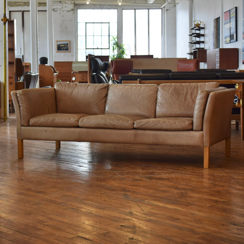 Patina’d Leather 3-Seater Sofa by Stouby