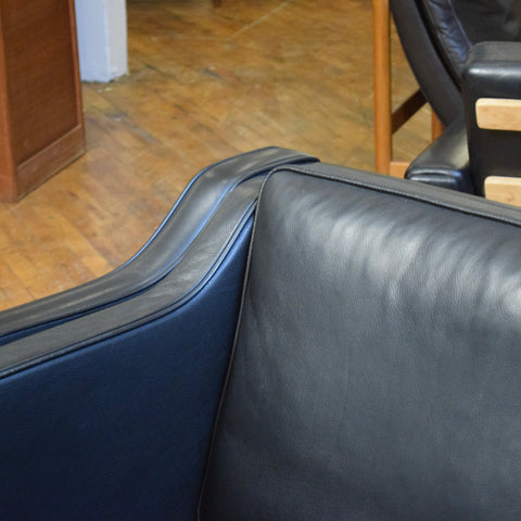 Black Leather Loveseat by Stouby