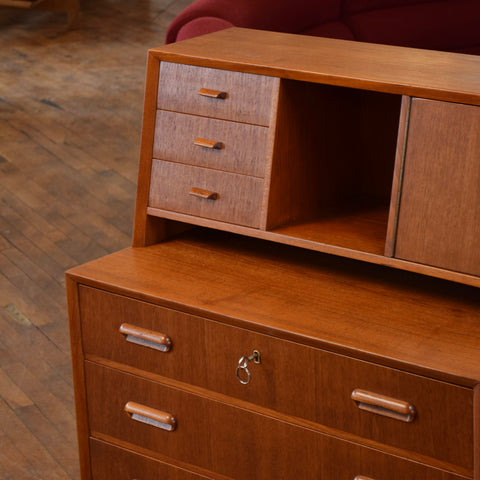 Teak Lowboy Dresser w/ Upper Storage