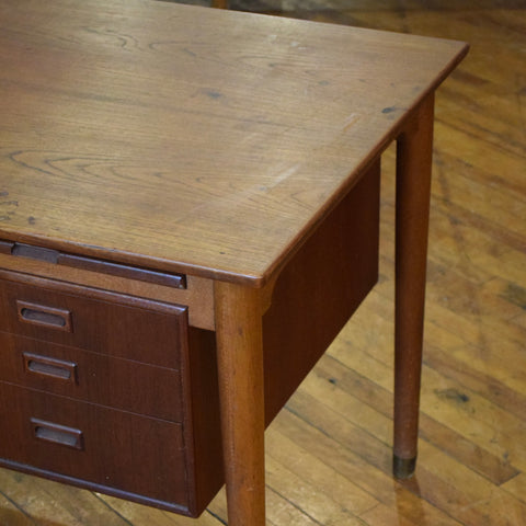 Executive Teak Desk w/ Rear Bookcase