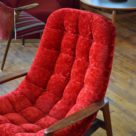 R. Huber Scoop Chair in Crushed Velvet