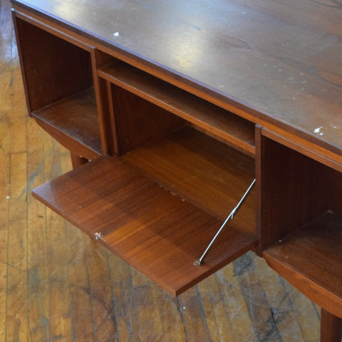 Teak Desk w/ Rear Bookcase
