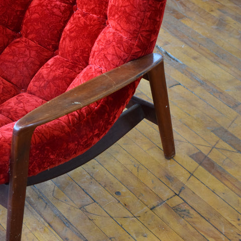 R. Huber Scoop Chair in Crushed Velvet