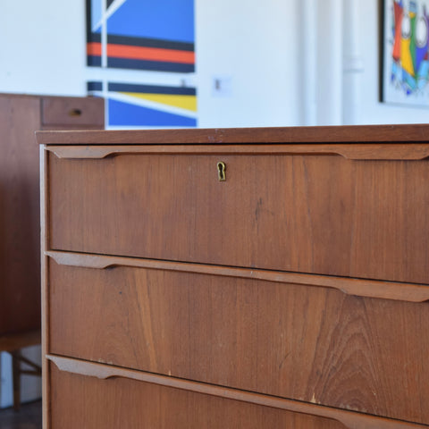Danish Teak Tallboy Dresser