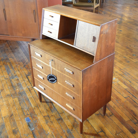 Teak Lowboy Dresser w/ Upper Storage