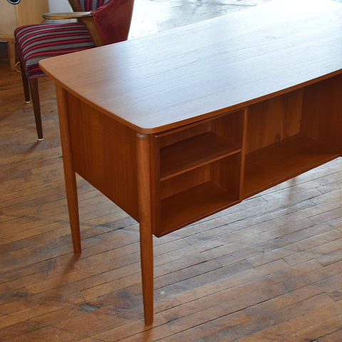 Teak Desk w/ Rear Bookcase