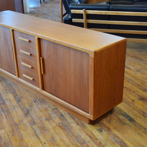 Vintage Tambour Door Teak Sideboard by Dyrlund