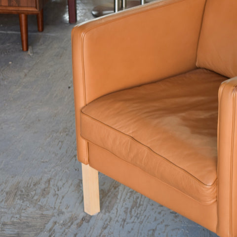 Caramel Leather Armchair