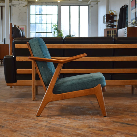 H. Brockmann Petersen Danish Teak & Oak Lounge Chair