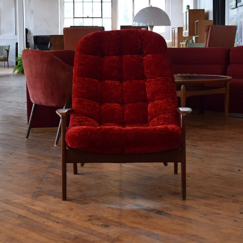 R. Huber Scoop Chair in Crushed Velvet