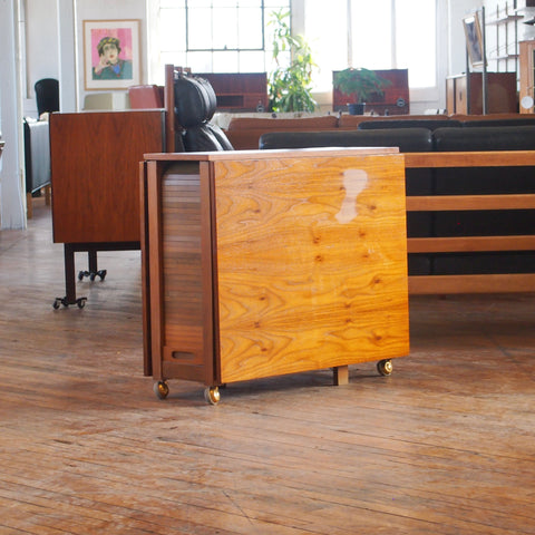 Compact Walnut Drop and Roll Dining Table w/Chairs