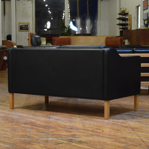 Black Leather Loveseat by Stouby