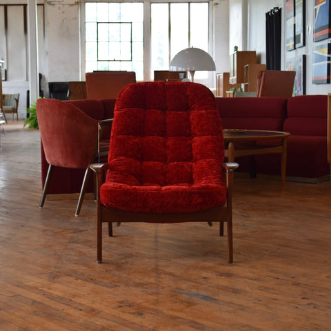 R. Huber Scoop Chair in Crushed Velvet