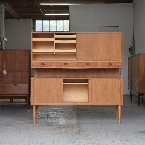 Teak Highboard w/ Brass Accents