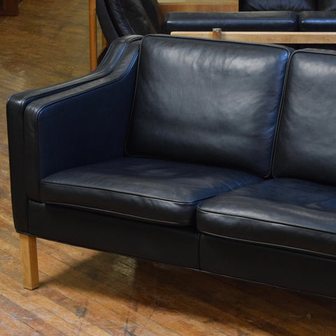 Black Leather Loveseat by Stouby
