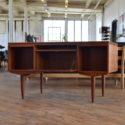 Model 26 Teak Desk w/ Rear Bookcase by J. Svenstrup for A.P. Møbelfabrik