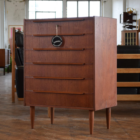 Danish Teak Tallboy Dresser