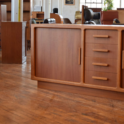 Vintage Tambour Door Teak Sideboard by Dyrlund