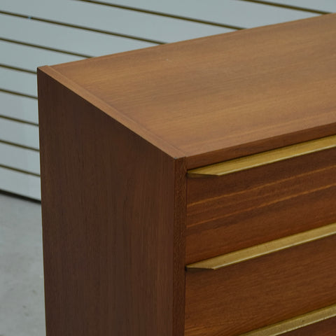 Compact Danish Teak Tallboy Dresser