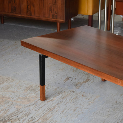 Large Rosewood & Metal Coffee Table by Johannes Aasbjerg