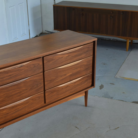 Vintage Walnut 9-Drawer Dresser