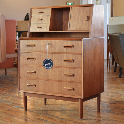 Teak Lowboy Dresser w/ Upper Storage
