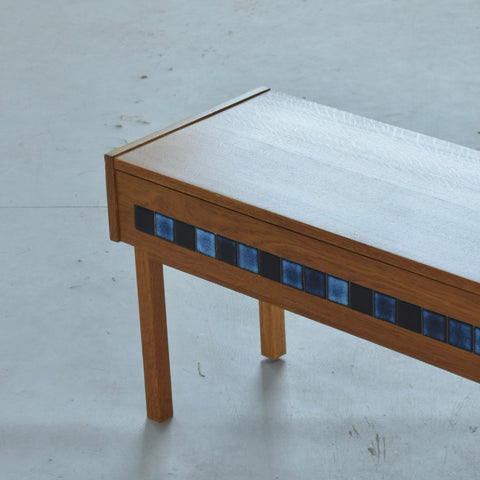 Low Oak & Blue Tile Unit