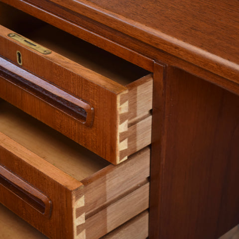 Model 26 Teak Desk w/ Rear Bookcase by J. Svenstrup for A.P. Møbelfabrik