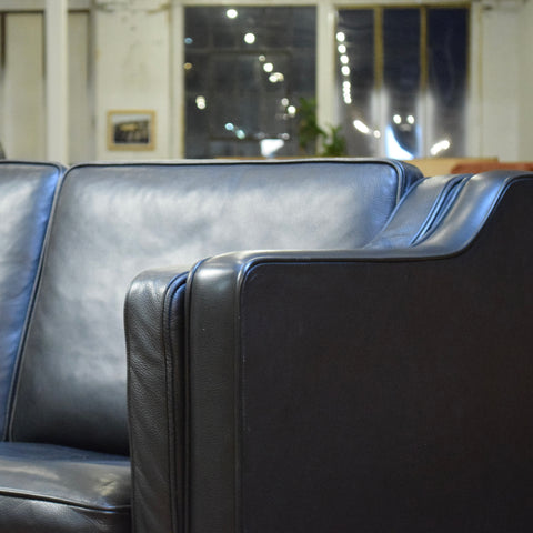 Black Leather Loveseat by Stouby