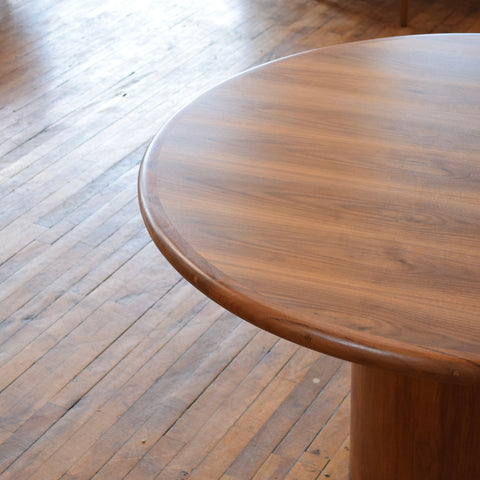 Round Walnut Dining Table
