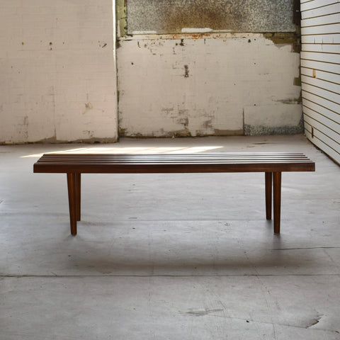 Vintage Danish Teak Slat Bench/Coffee Table