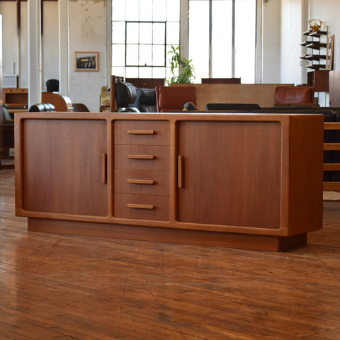 Vintage Tambour Door Teak Sideboard by Dyrlund