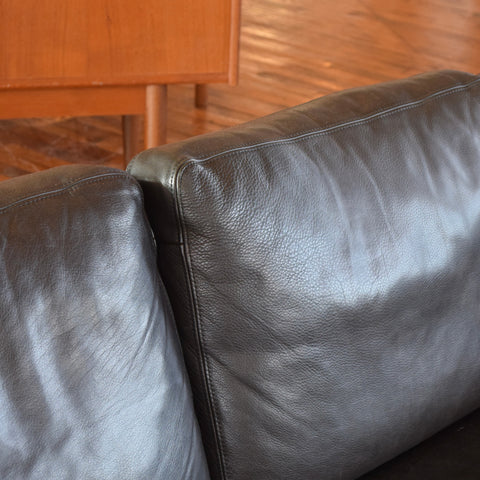 Danish Oak & Leather 3-Seater Sofa by Stouby