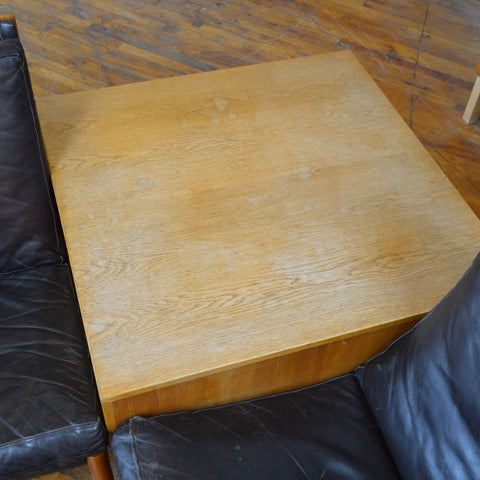 Danish Oak & Leather Sectional w/ Table