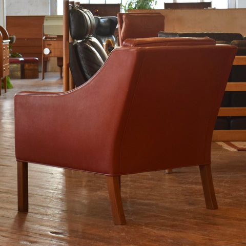 Børge Mogensen Model 2207 Chair in Red Leather & Rosewood