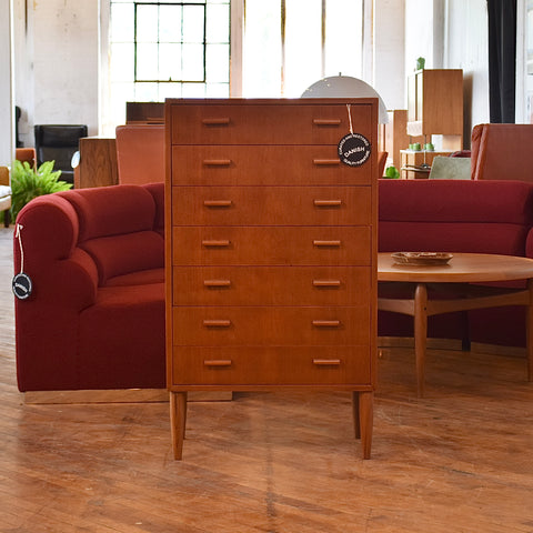 Vintage Teak Tallboy Desser