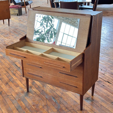 Oak Bureau/Vanity w/ Storage