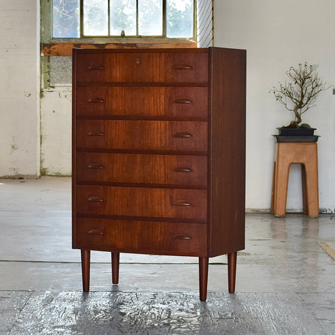 Vintage Teak Tallboy Dresser