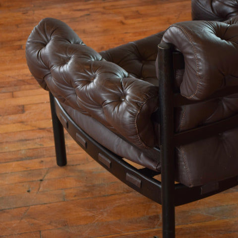 Arne Norell ‘Coja’ Chair in Tufted Leather