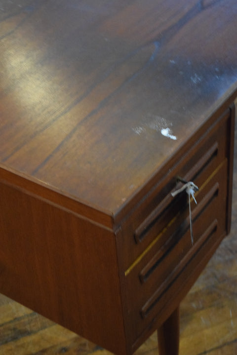 Teak Desk w/ Rear Bookcase