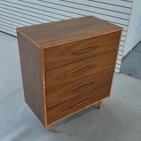 Vintage Walnut Tallboy Dresser